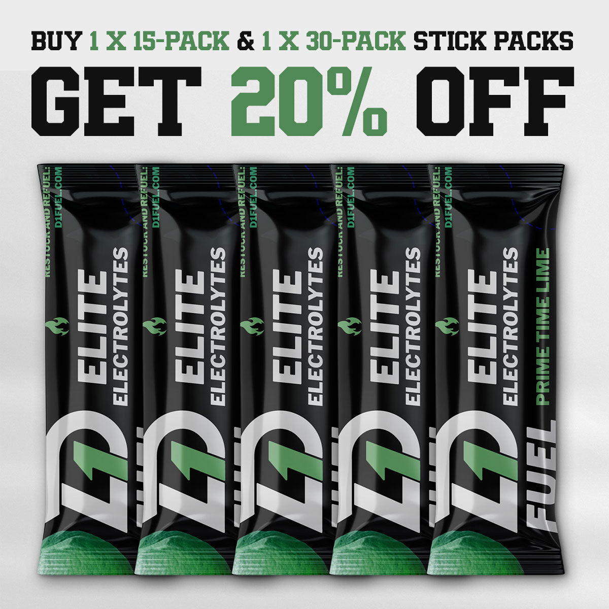 1 x 15-pack & 1 x 30-pack Stick Packs 20% Off – D1 FUEL